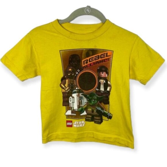 Lego Star Wars Kids T-Shirt Yellow Short Sleeves Size 6 Tee Cotton Crew Neck Tee - Picture 8 of 8
